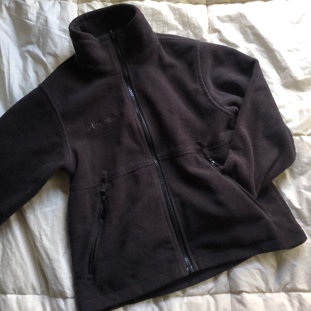 Boys black fleece Colombia jacket